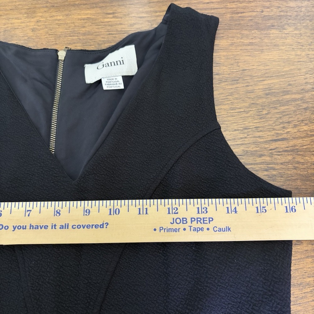 Ganni Miss Marple Peplum Dress Size Medium Black Capsule Staple Classic‎ Classy - Picture 12 of 13